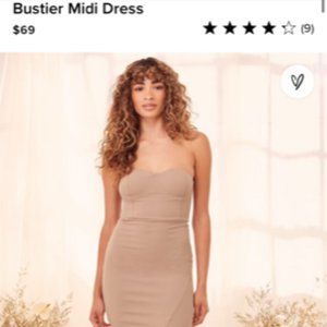 Lulu's Never Been Worn (tags still on) Brown/tan strapless dress